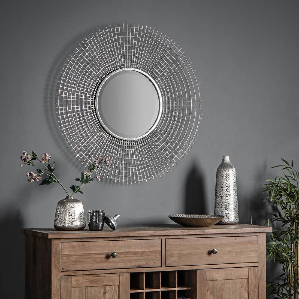 Stafford Medium Round Wall Mirror - Silver – image 1