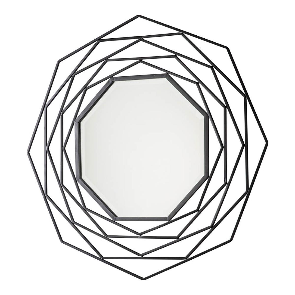 Estella Medium Octagon Wall Mirror - Black – image 2