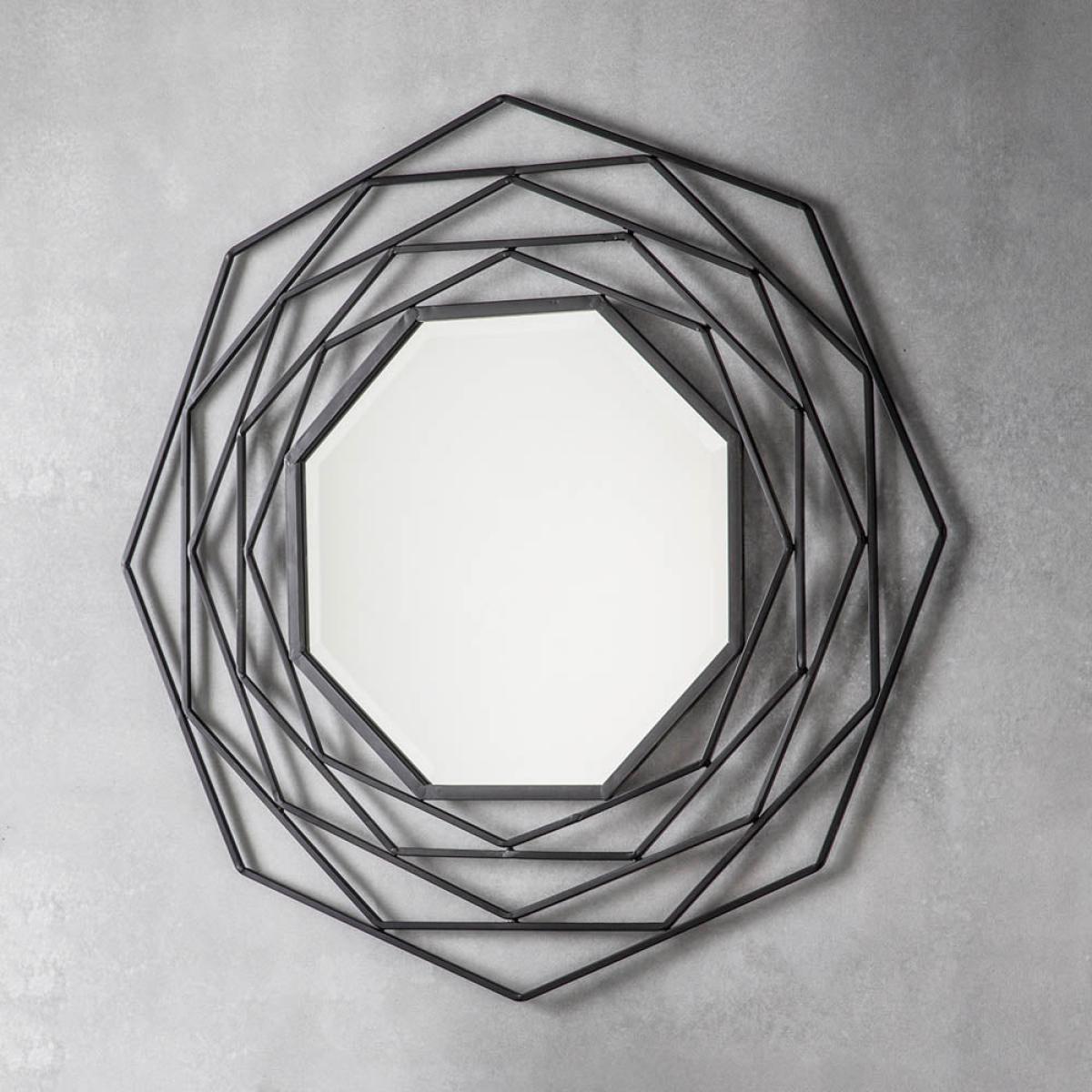 Estella Medium Octagon Wall Mirror - Black – image 1