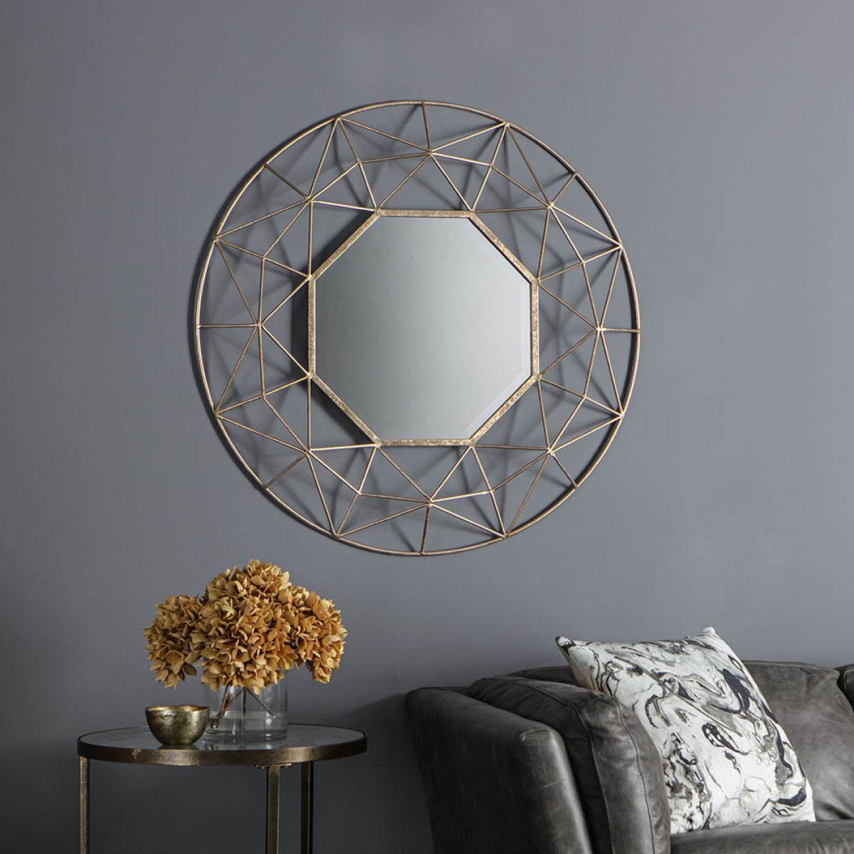 Andromeda Medium Round Wall Mirror - Gold – image 1