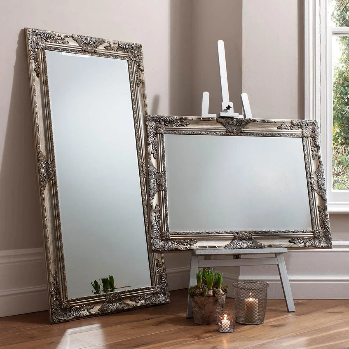 Hampshire Large Rectangle Wall Mirror - Silver – image 4