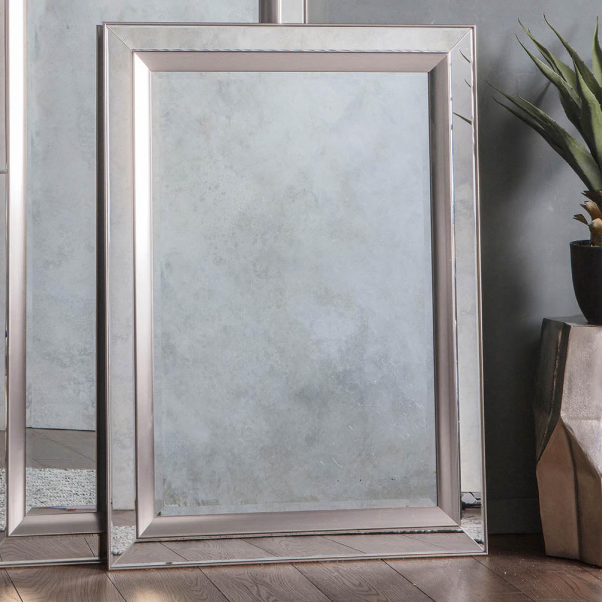 Madrid Large Rectangle Wall Mirror - Silver – image 1