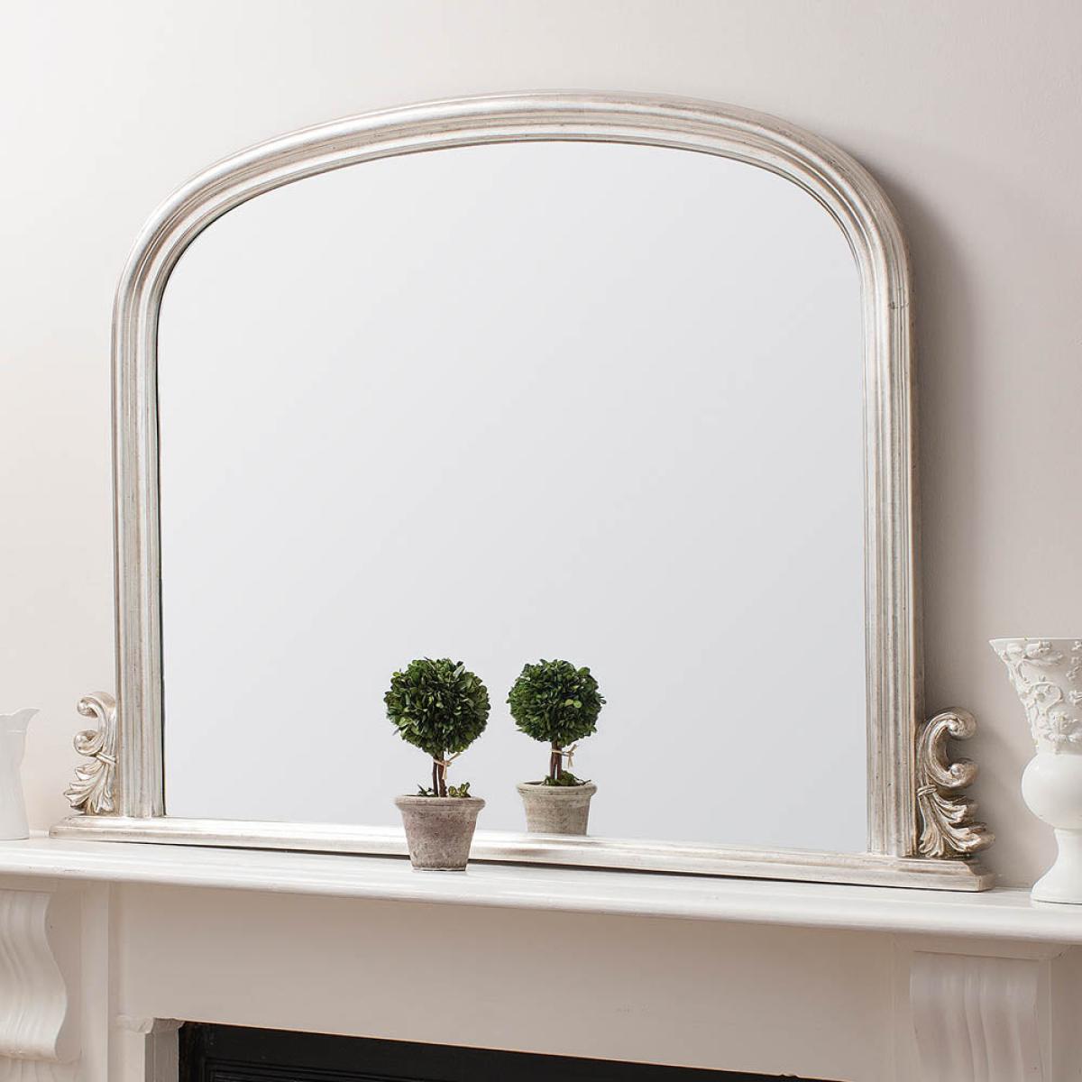 Thornby Large Arched Overmantle Mirror - Silver – image 4