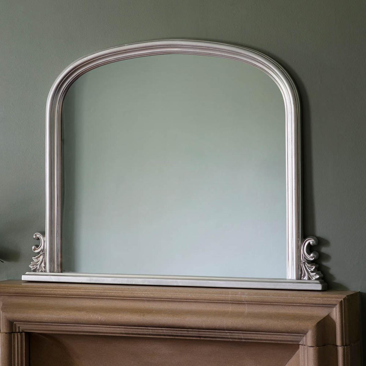 Thornby Large Arched Overmantle Mirror - Silver – image 1