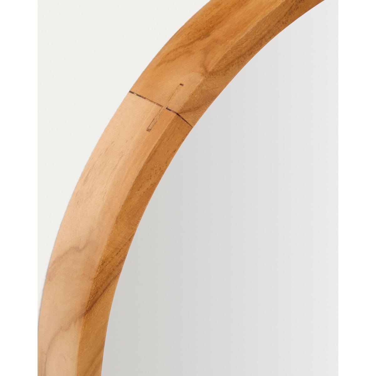 Magda mirror made of solid teak wood with a natural finish Ø 40 x 60 cm – image 2