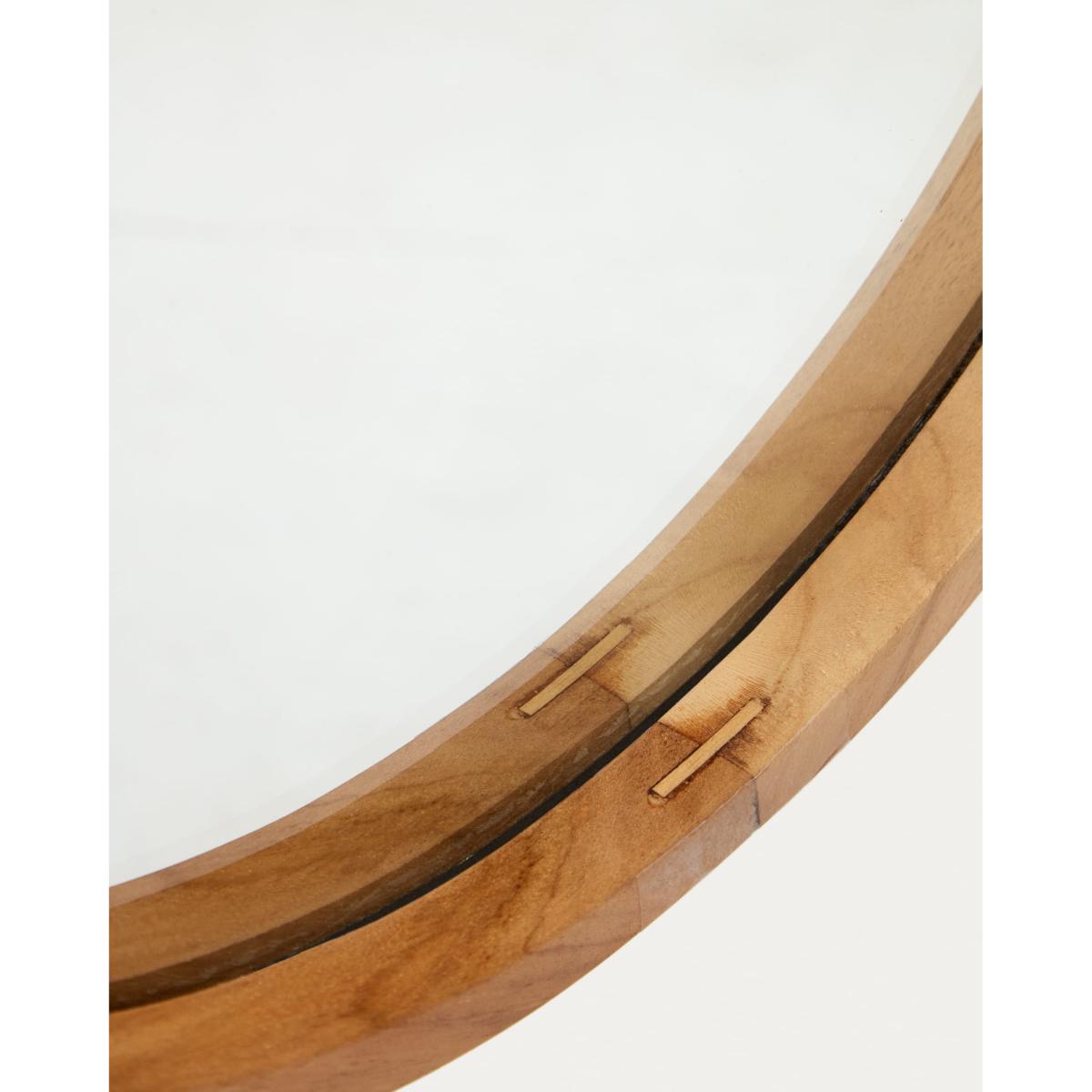 Magda mirror made of solid teak wood with a natural finish Ø 40 x 60 cm – image 3