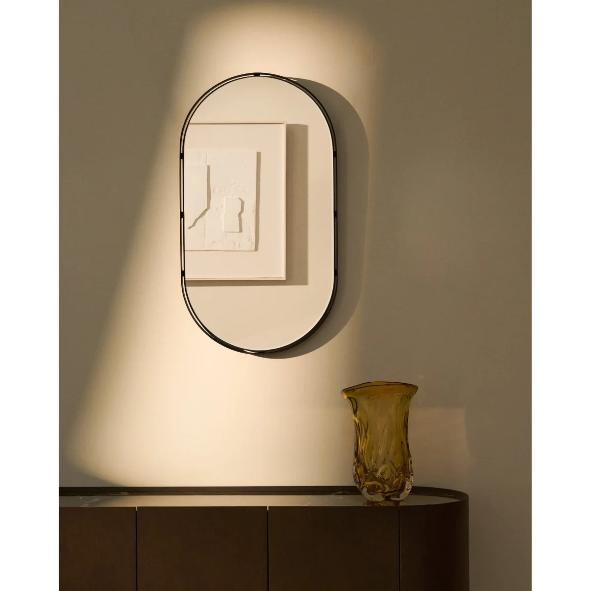 Noral oval black metal mirror Ø50.5 x 90cm – image 2