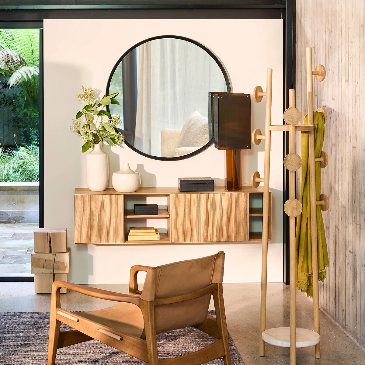 Orion Round Mirror in Solid Black Oak, Ø100cm – image 2