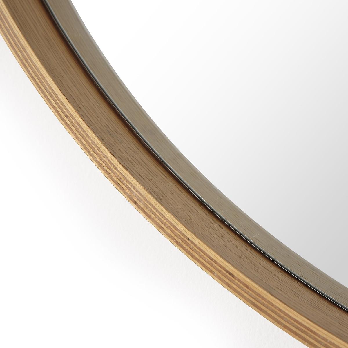 Alaria 100cm Diameter Round Oak Veneer Mirror – image 2