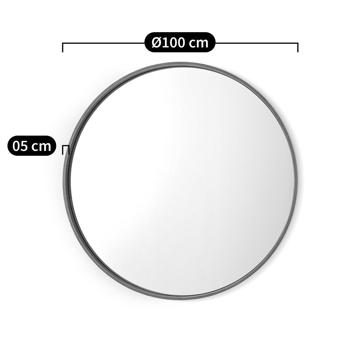 Alaria 100cm Diameter Round Oak Veneer Mirror – image 7