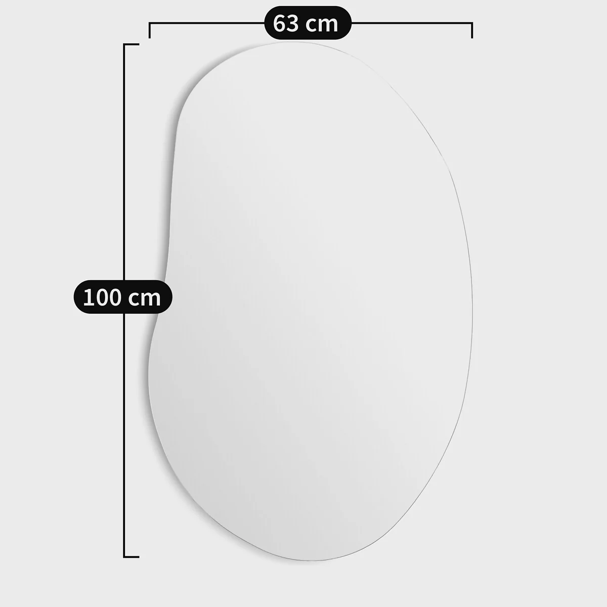 Biface H100cm Organic Shaped Mirror – image 7