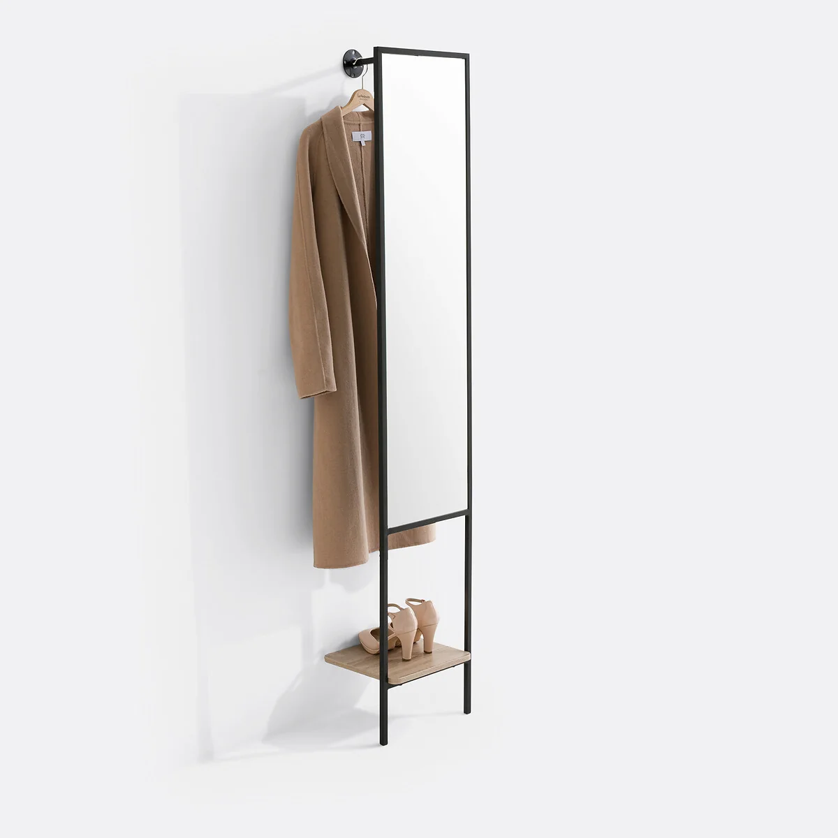 Horta Metal Wall Coat Rack with Mirror – image 2