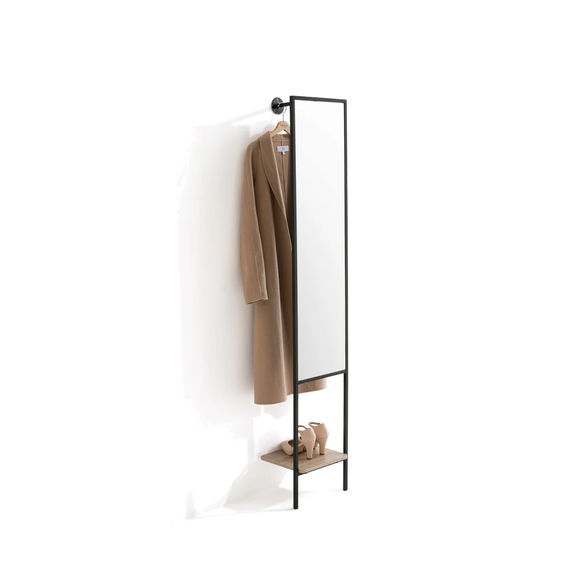 Horta Metal Wall Coat Rack with Mirror – image 1