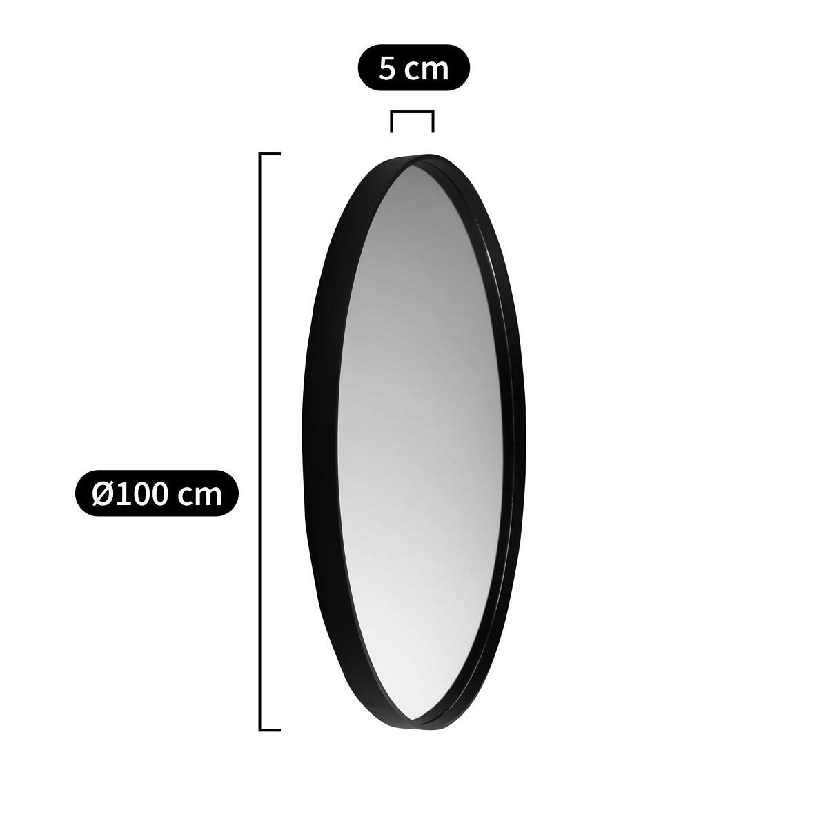 Alaria 100cm Diameter Round Black Mirror – image 4