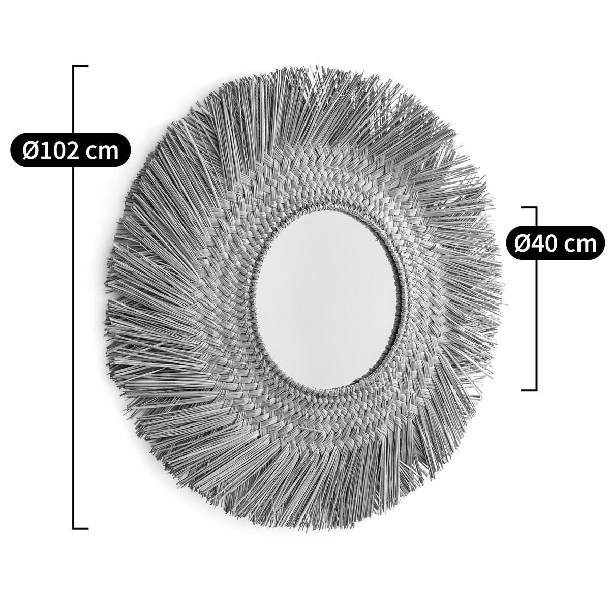 Loully 102xm Diameter Woven Grass Sunburst Mirror – image 5