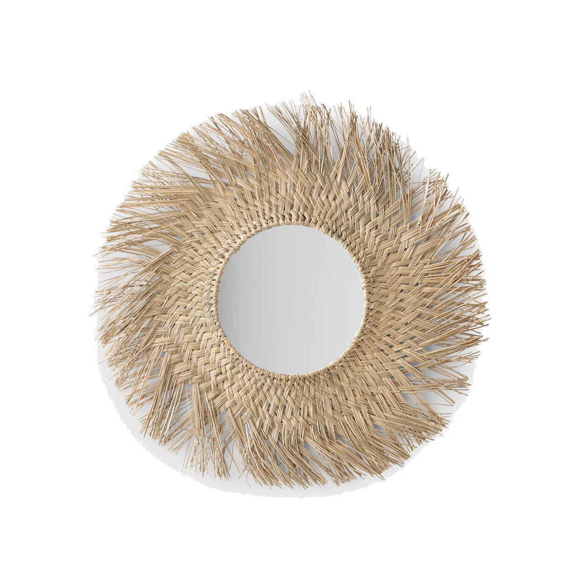 Loully 70cm Diameter Sunburst Straw Mirror – image 1