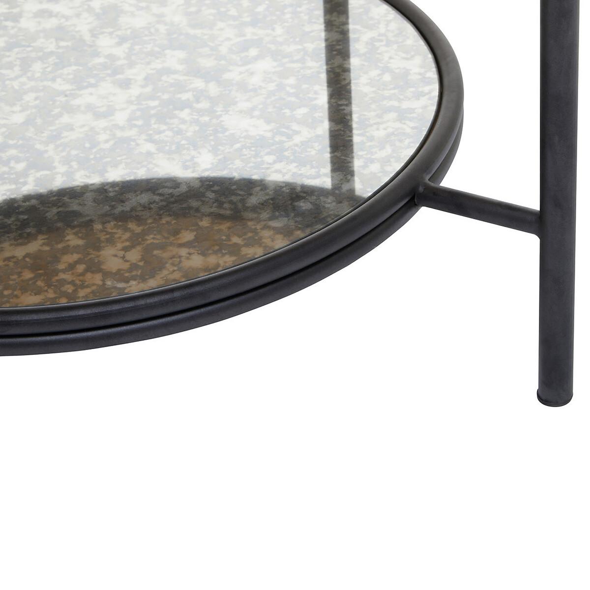 Antique Smoked Mirror Round Two-Tier Coffee Table – image 3