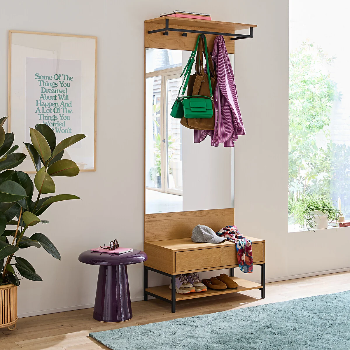 Alvan Hallway Mirror in Oak Veneer H140cm – image 2