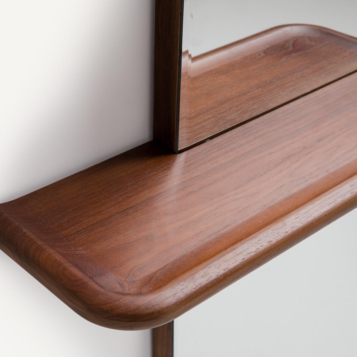 Nella Asymmetric Mirror with Walnut Shelf – image 2