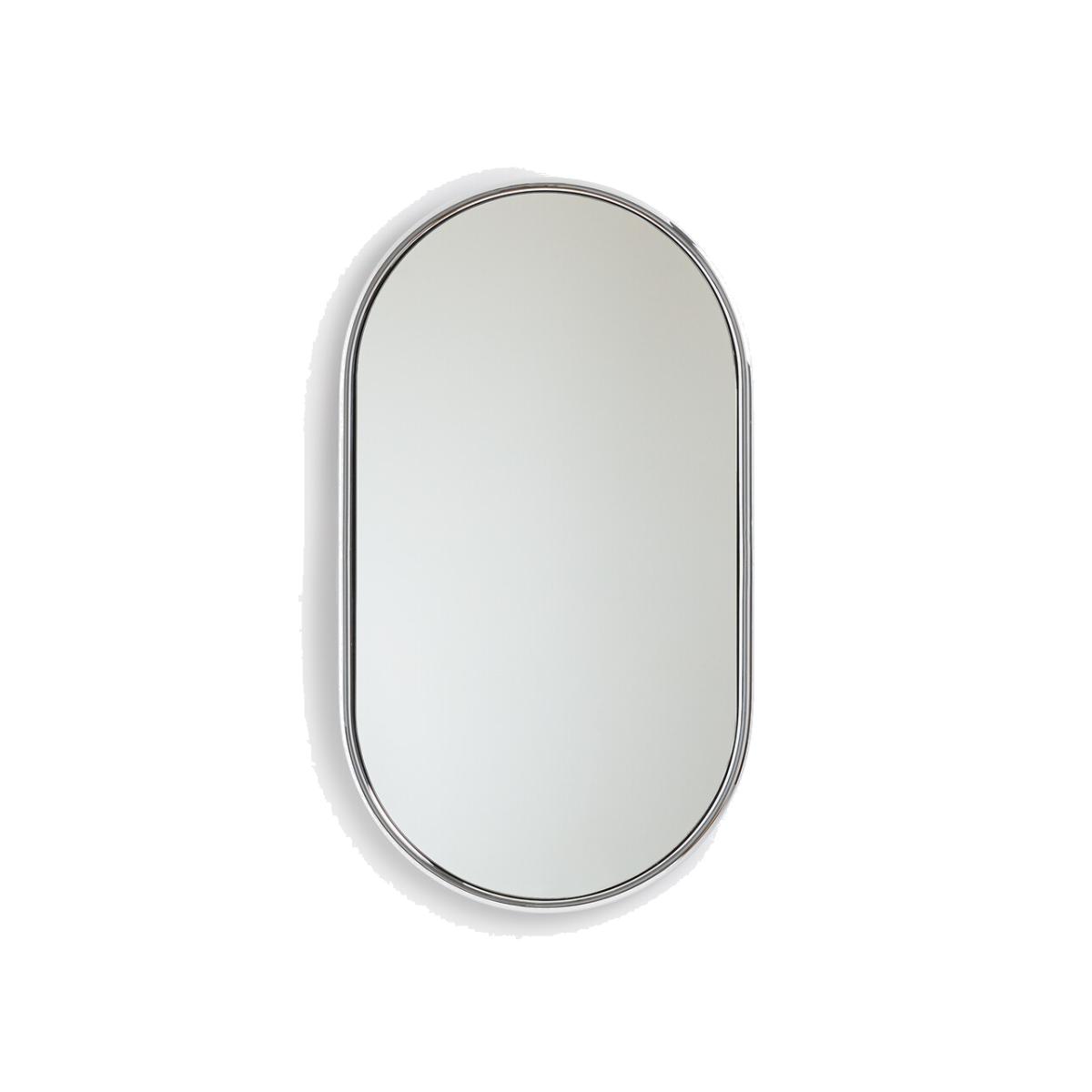 Eloka Oval Mirror in Chrome-Plated Iron – image 1