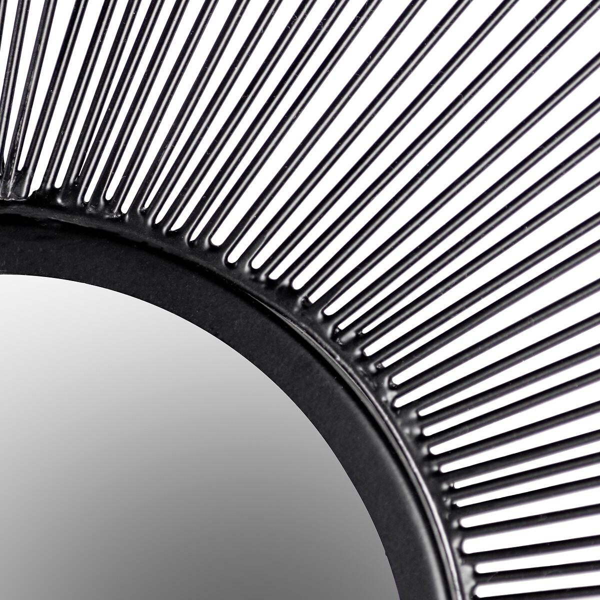 70cm Round Wire Mirror Black – image 2