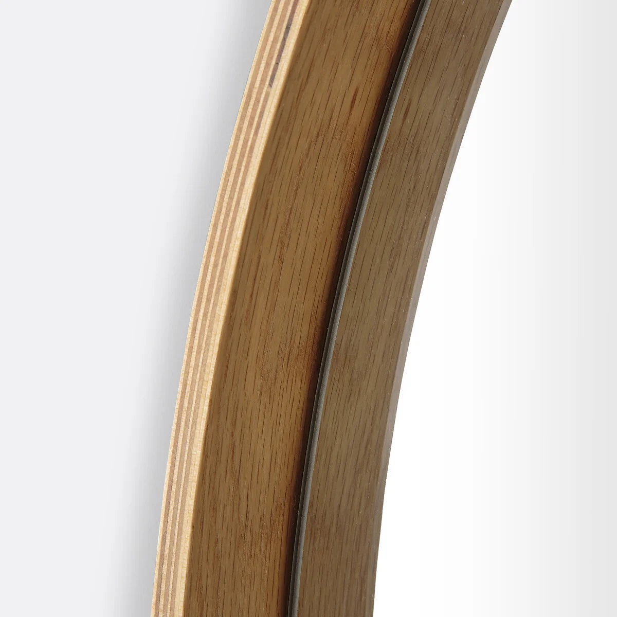 Alaria 100cm Diameter Round Oak Veneer Mirror – image 3