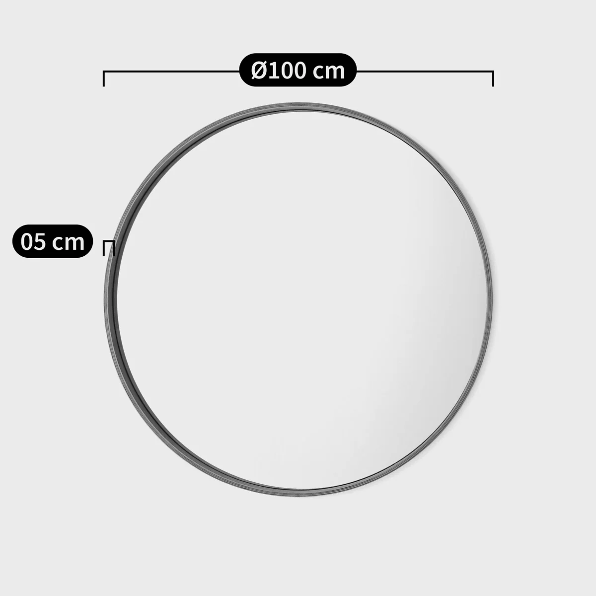 Alaria 100cm Diameter Round Oak Veneer Mirror – image 4