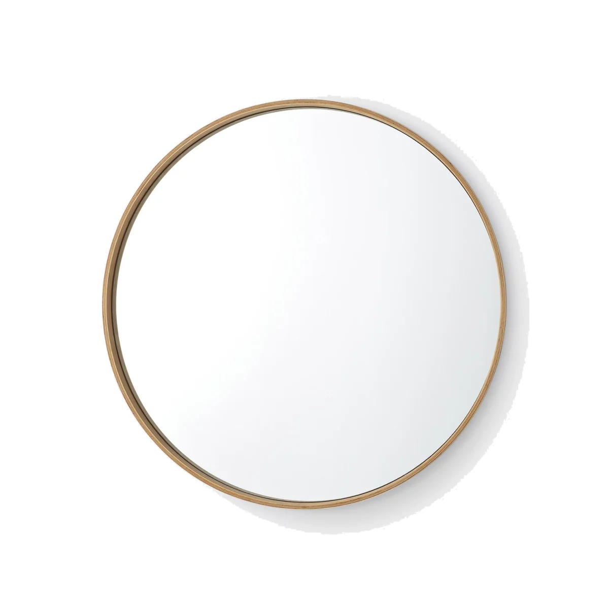 Alaria 100cm Diameter Round Oak Veneer Mirror – image 1