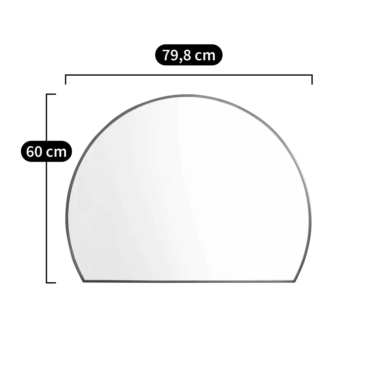 Caligone 60cm High Metal Semicircle Mirror – image 3