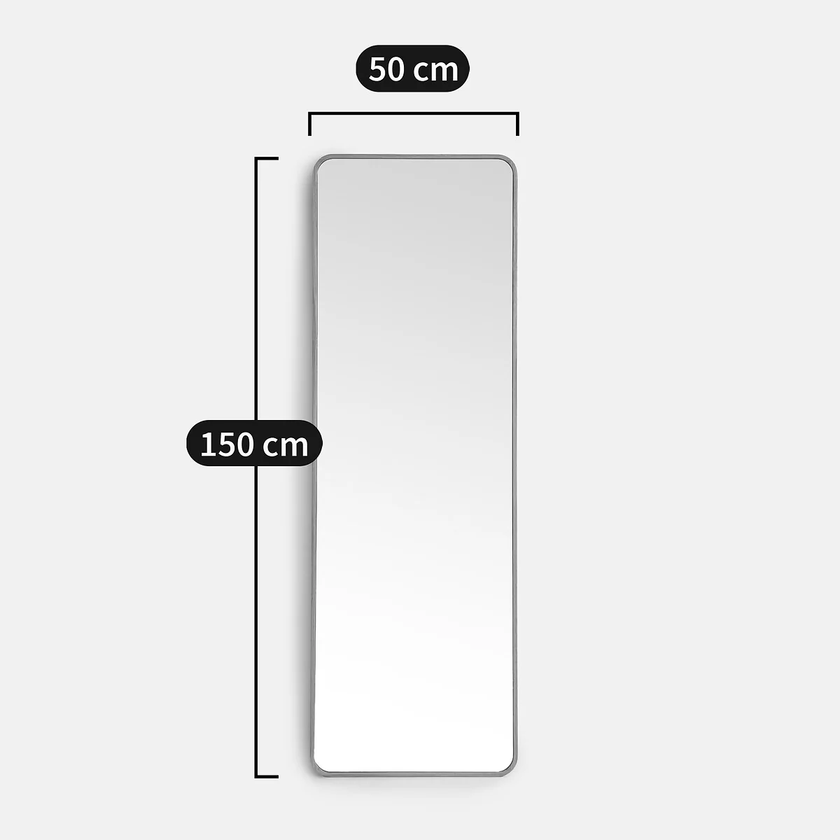 Iodus Rectangular Mirror in Oak Veneer 50x150cm – image 5