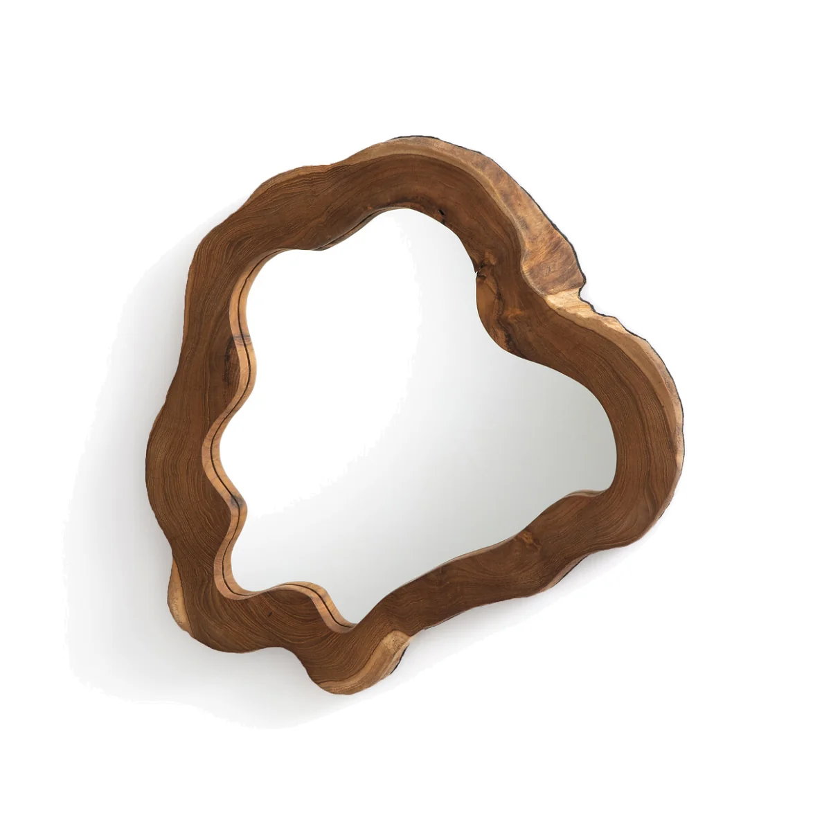 Litanie 40cm Diameter Handmade Teak Root Mirror