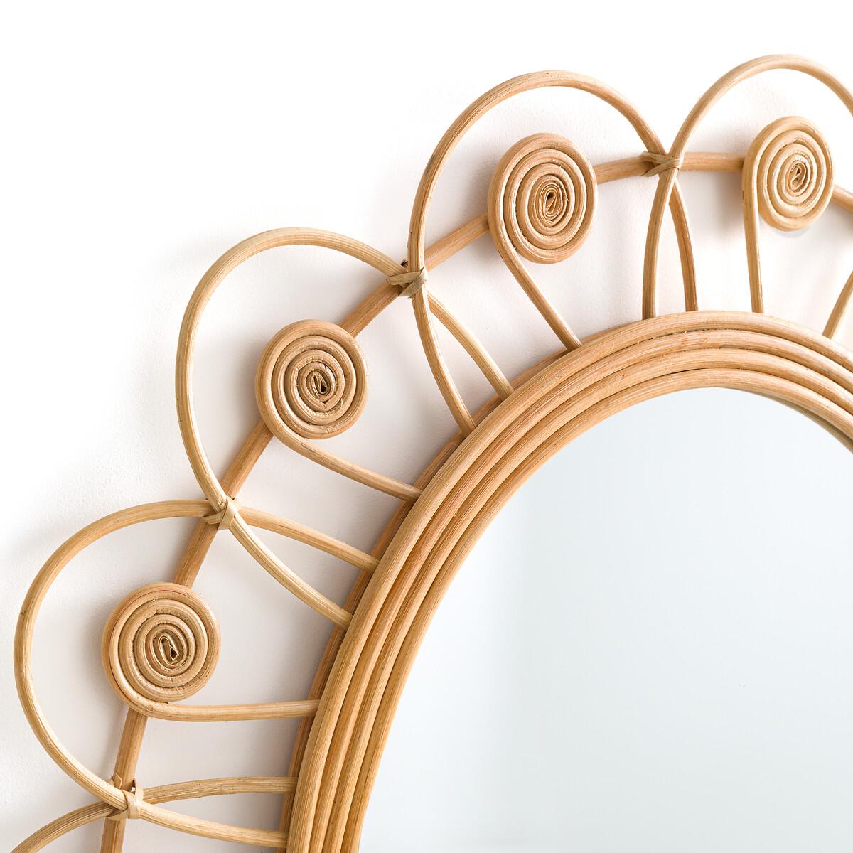 Ramza 93cm High Flower Shape Rattan Mirror – image 2