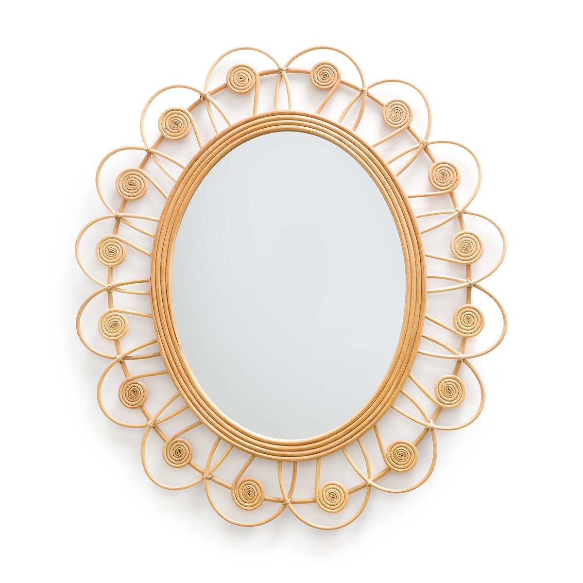 Ramza 93cm High Flower Shape Rattan Mirror – image 3
