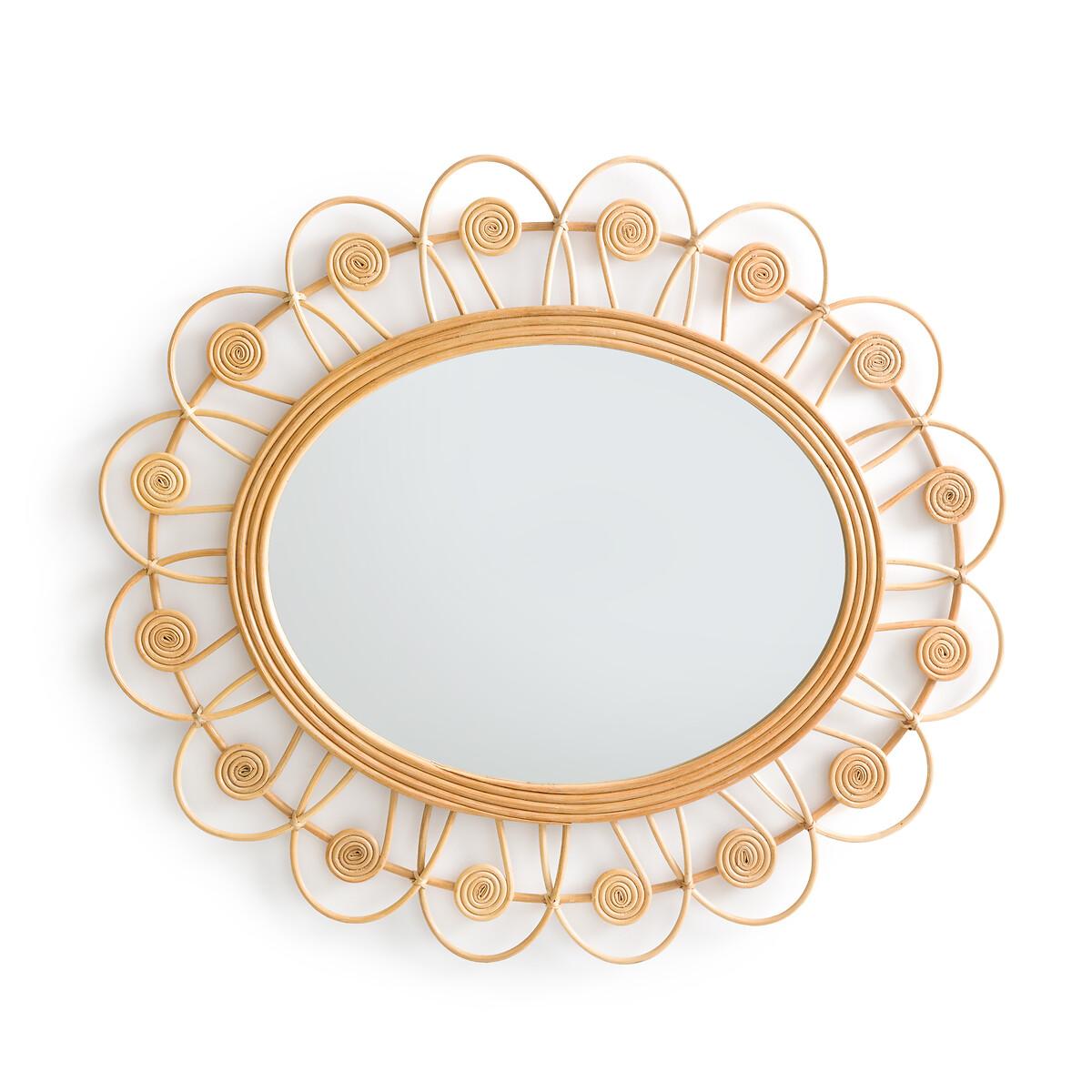 Ramza 93cm High Flower Shape Rattan Mirror – image 4