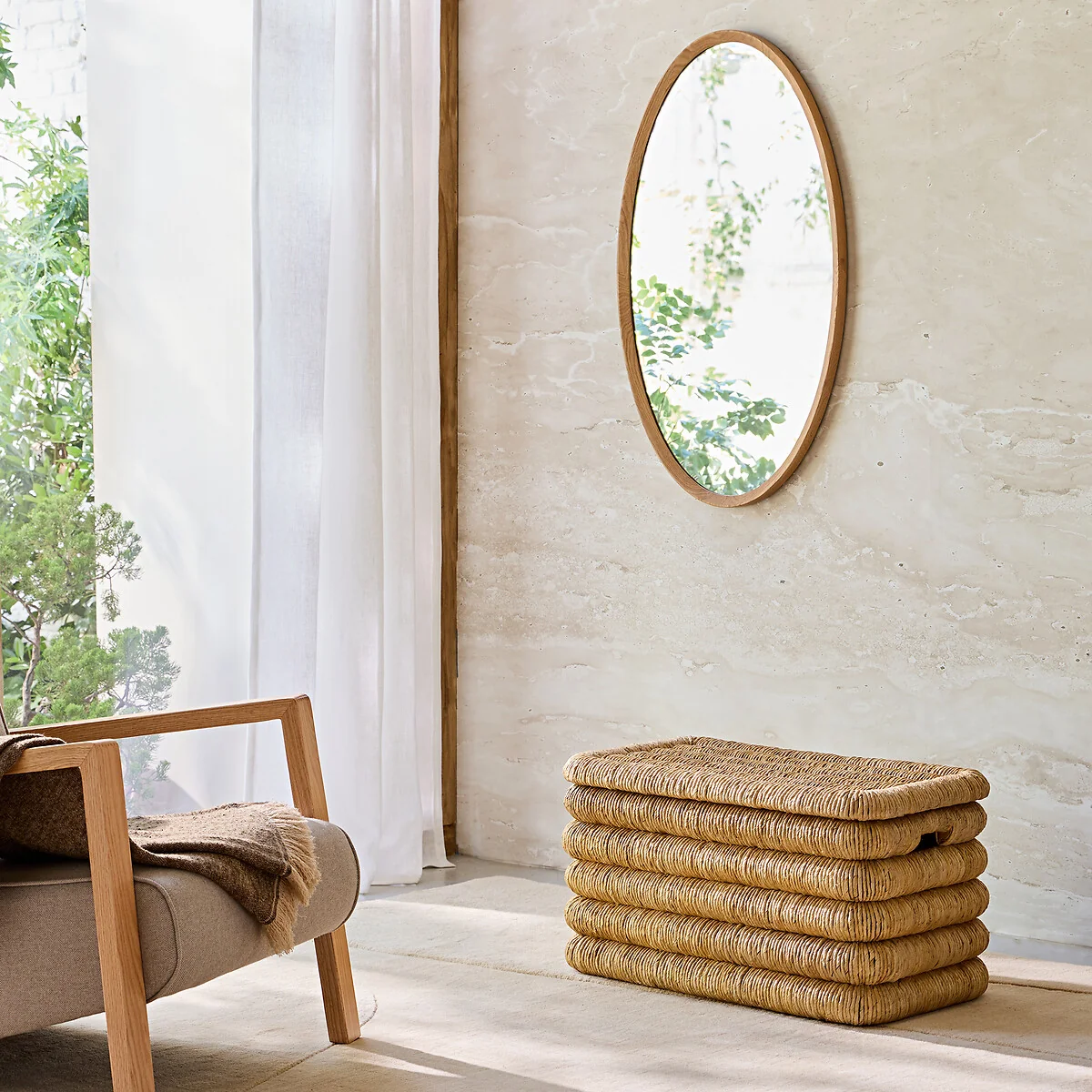 Orion Solid Oak Oval Mirror – image 2