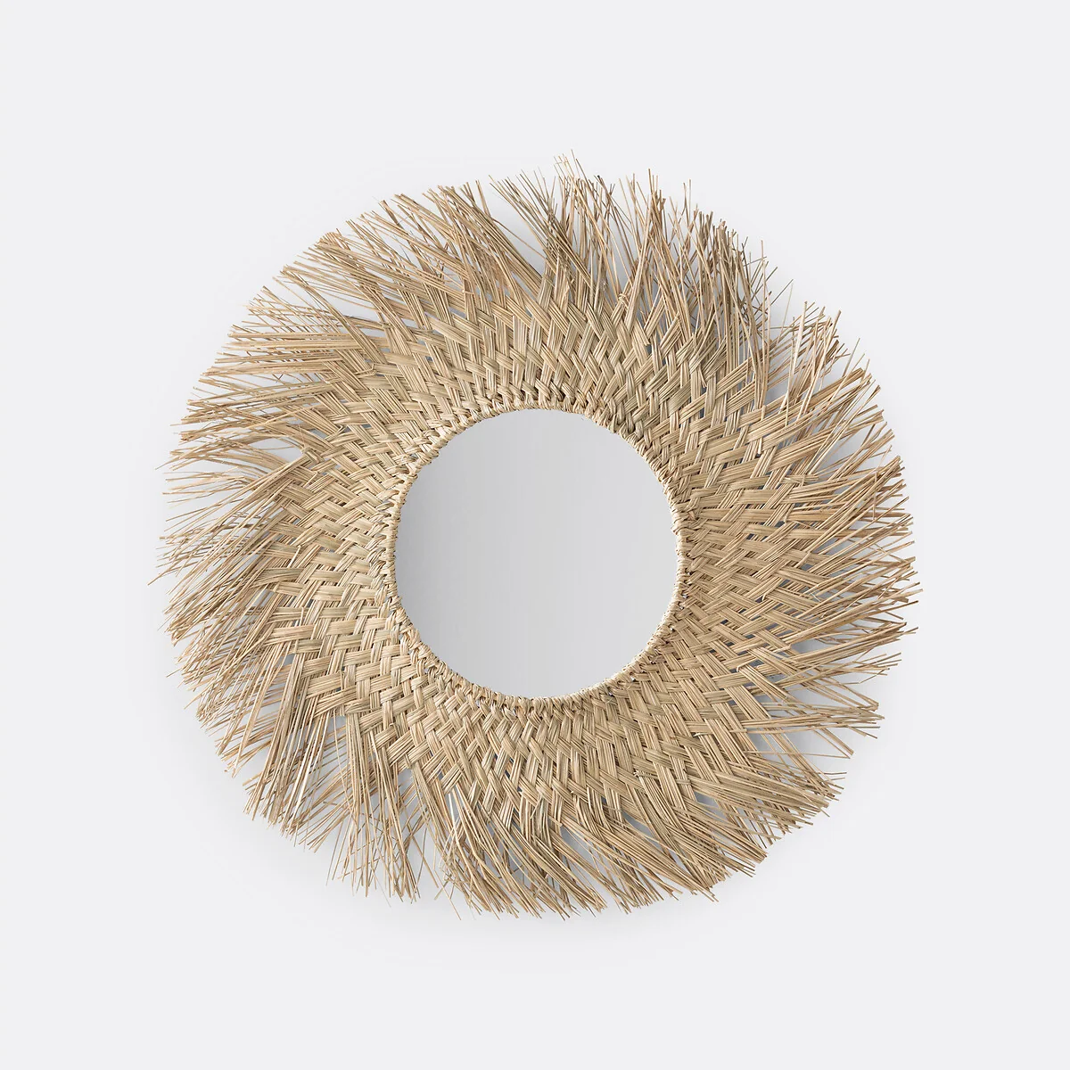 Loully 70cm Diameter Sunburst Straw Mirror – image 2