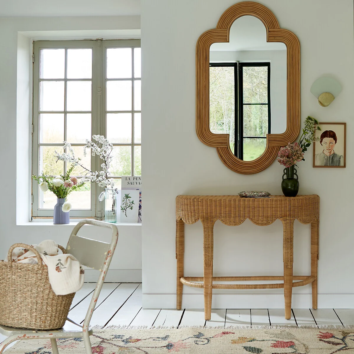 Rivia 120 x 73cm Rattan Mirror – image 3