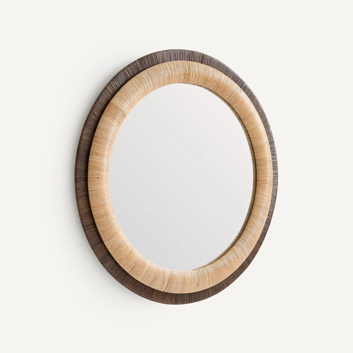 Mae Two-Tone Rattan Round Mirror, Diameter 91cm – image 2