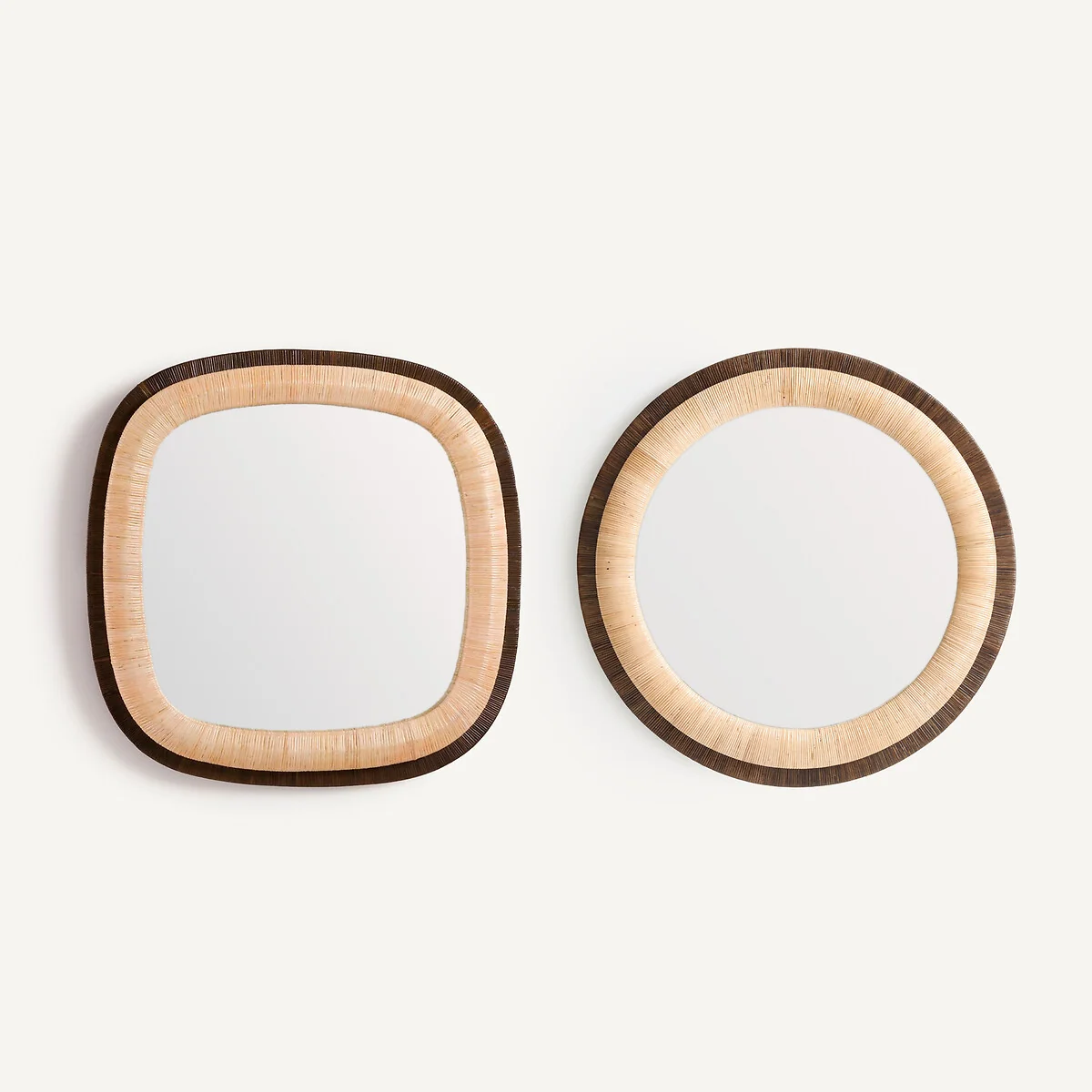 Mae Two-Tone Rattan Round Mirror, Diameter 91cm – image 5