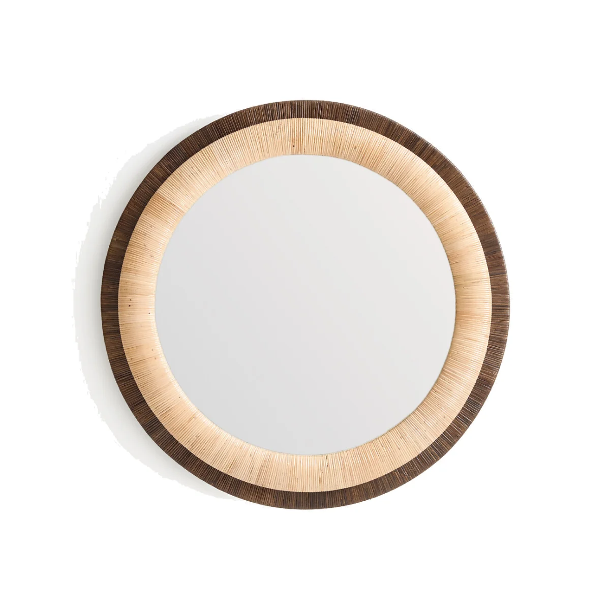 Mae Two-Tone Rattan Round Mirror, Diameter 91cm – image 1