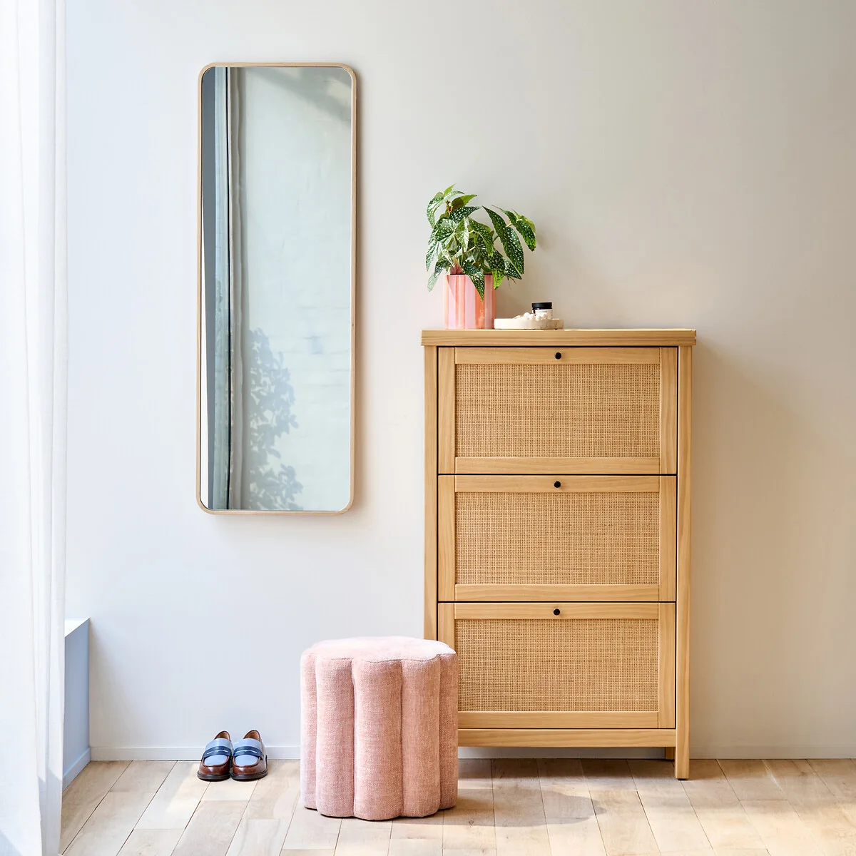 Iodus Rectangular Mirror in Oak Veneer 42x120cm – image 2