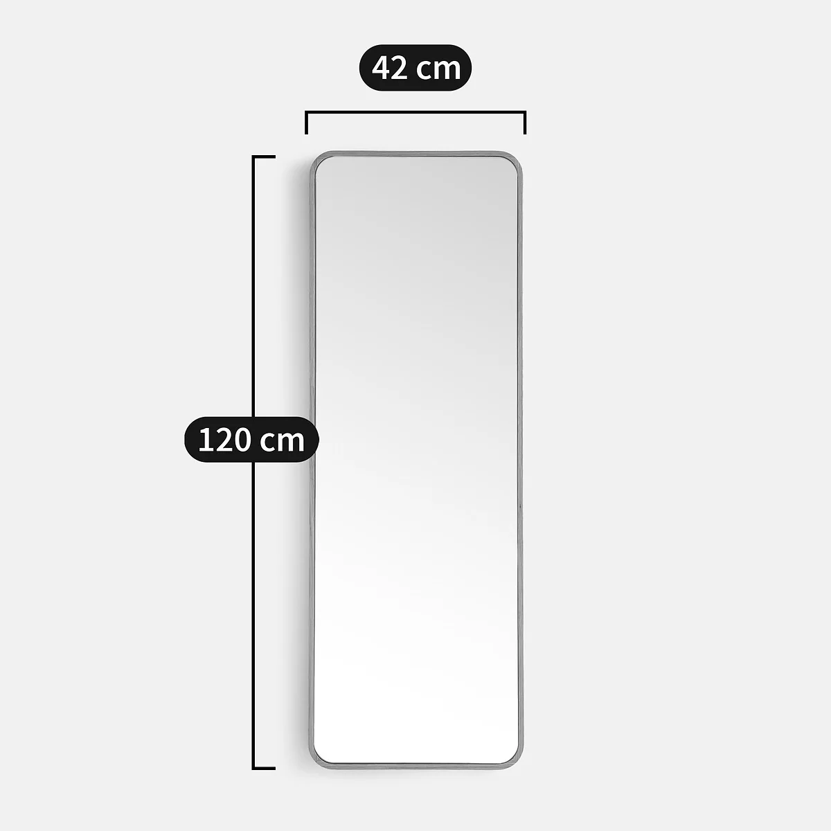 Iodus Rectangular Mirror in Oak Veneer 42x120cm – image 5