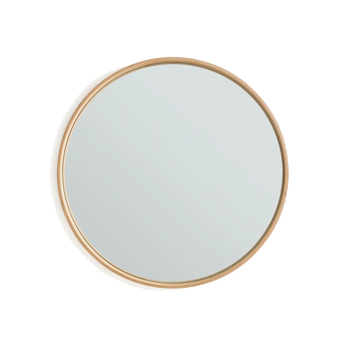 Alaria 80cm Diameter Oak Veneer Round Mirror – image 1