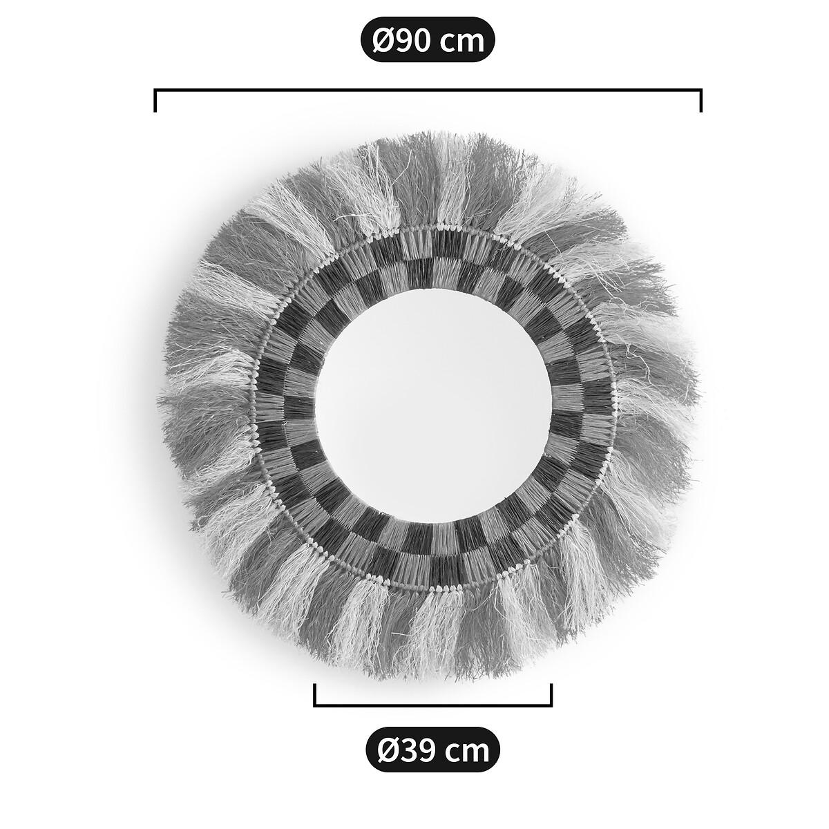 My Beautiful Mirror 90cm Diameter Coloured Raffia Mirror – image 6