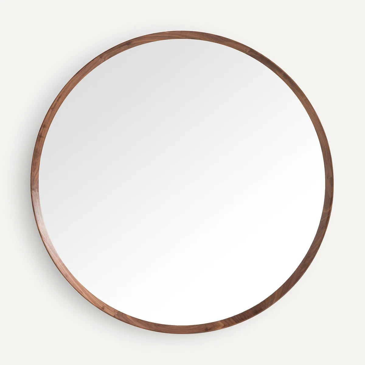 Orion Round Mirror in Solid Walnut with Diameter 100cm – image 3