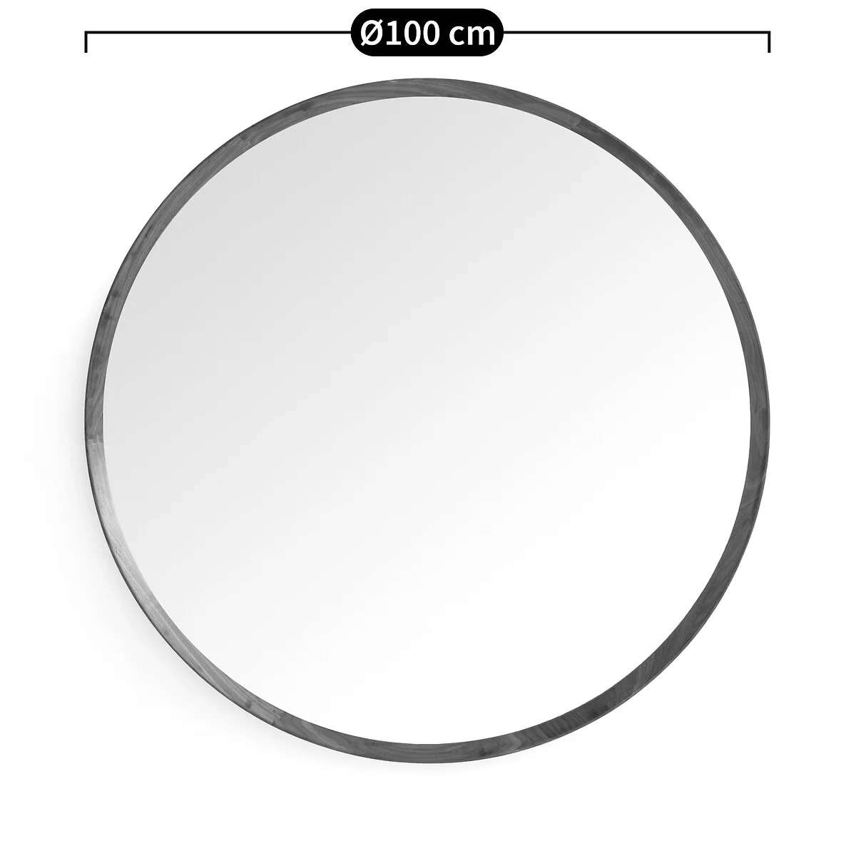 Orion Round Mirror in Solid Walnut with Diameter 100cm – image 5