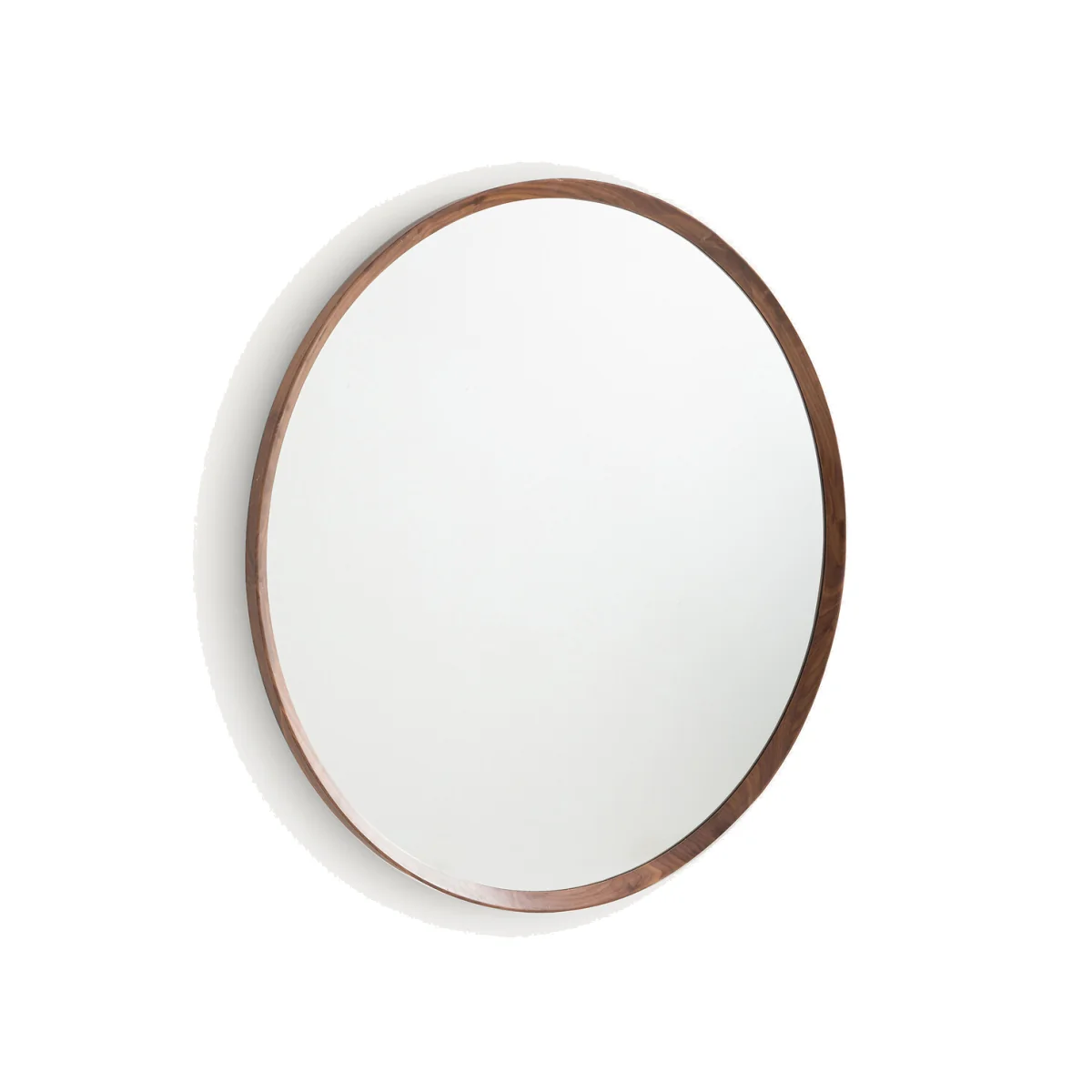 Orion Round Mirror in Solid Walnut with Diameter 100cm – image 1