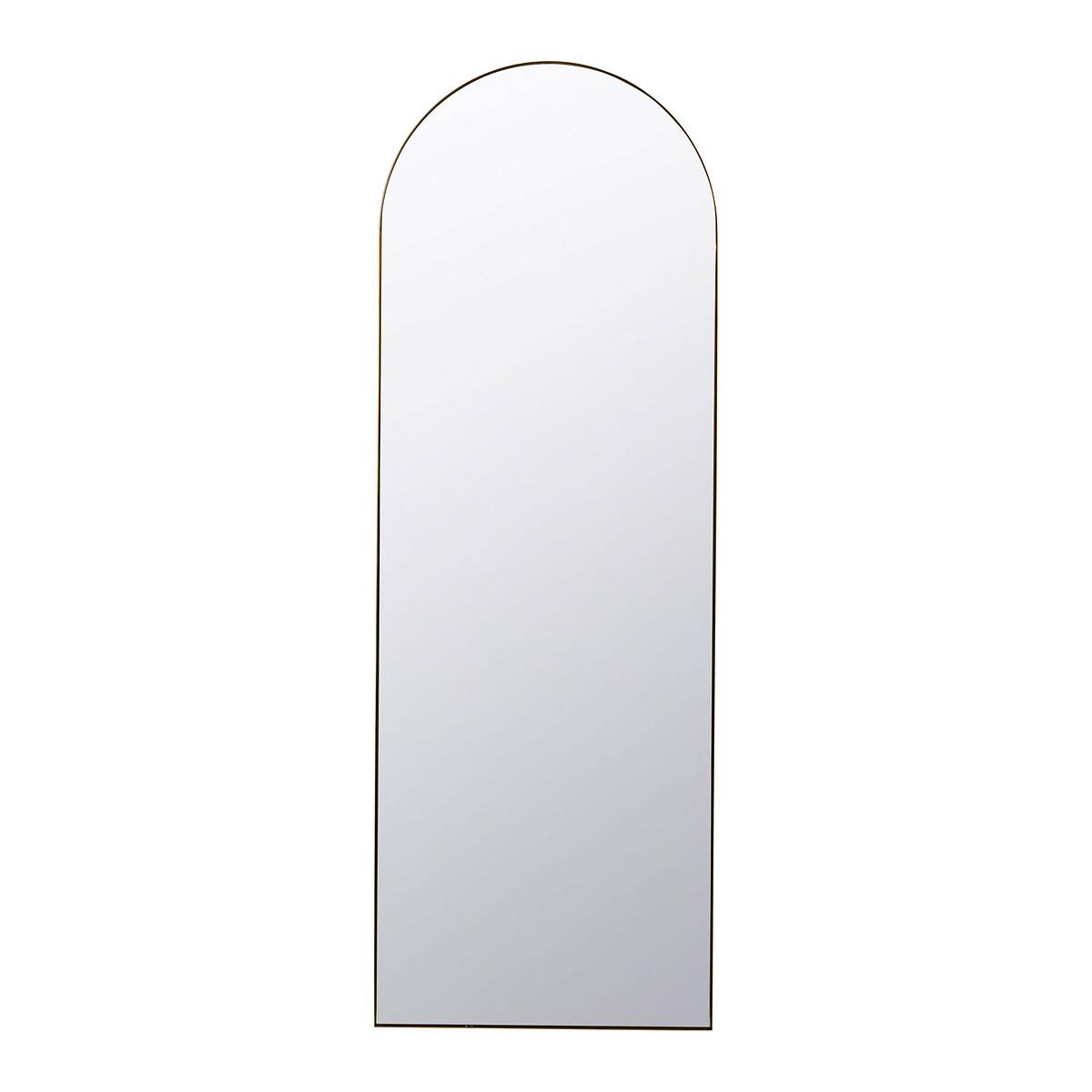 200cm Brushed Gold Metal Slim Frame Arch Floor Mirror – image 2