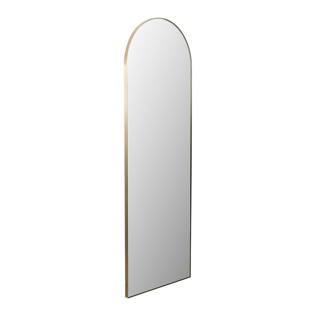 200cm Brushed Gold Metal Slim Frame Arch Floor Mirror – image 3