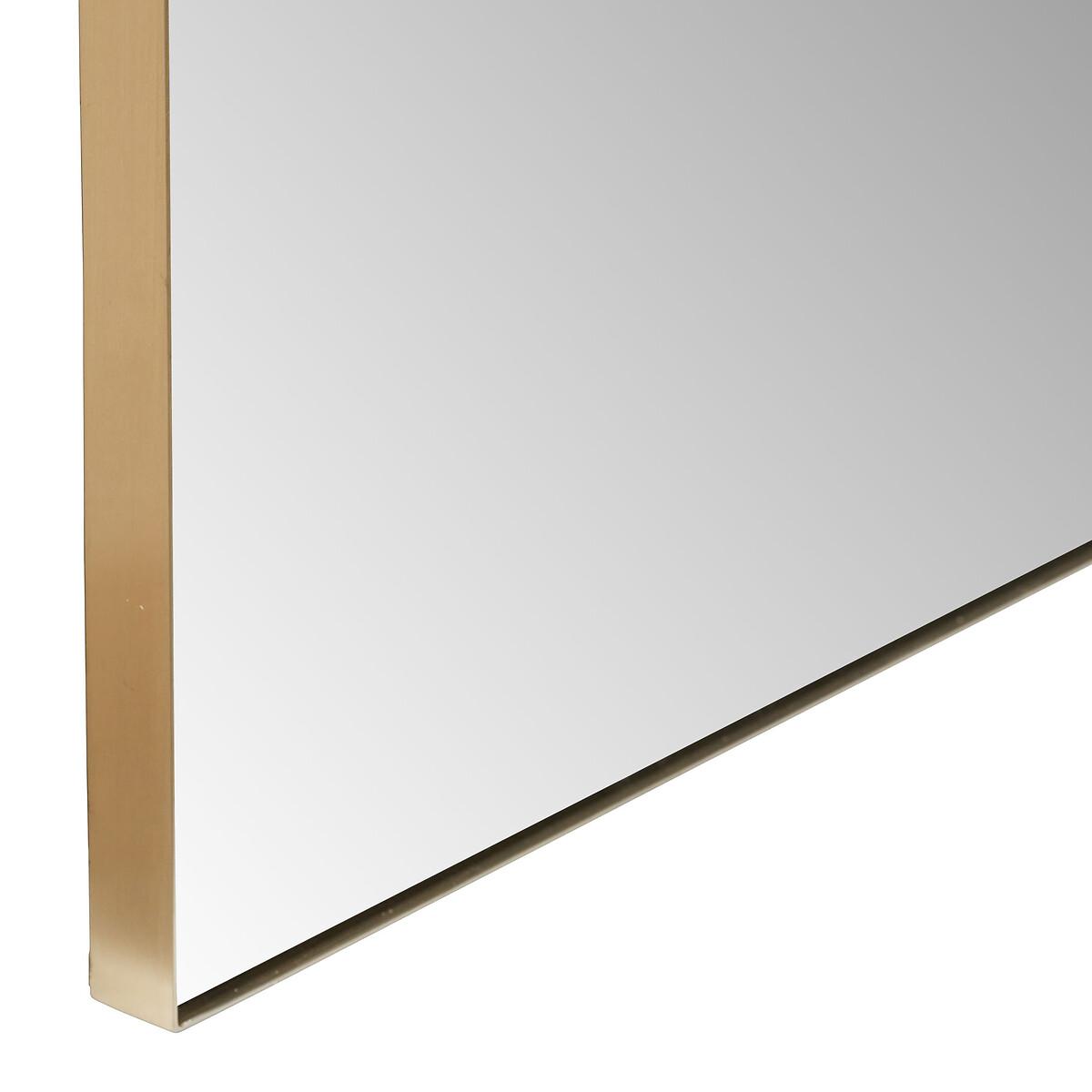 200cm Brushed Gold Metal Slim Frame Arch Floor Mirror – image 4